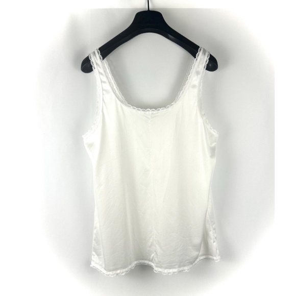 Vintage 1980’s ‘Tradition by Sears’ Nylon Satin Camisole Slip Top in White - M - Picture 6 of 10